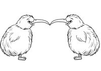 Realistic Kiwi Bird coloring page