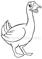 Desenho de ganso no estilo de desenho animado