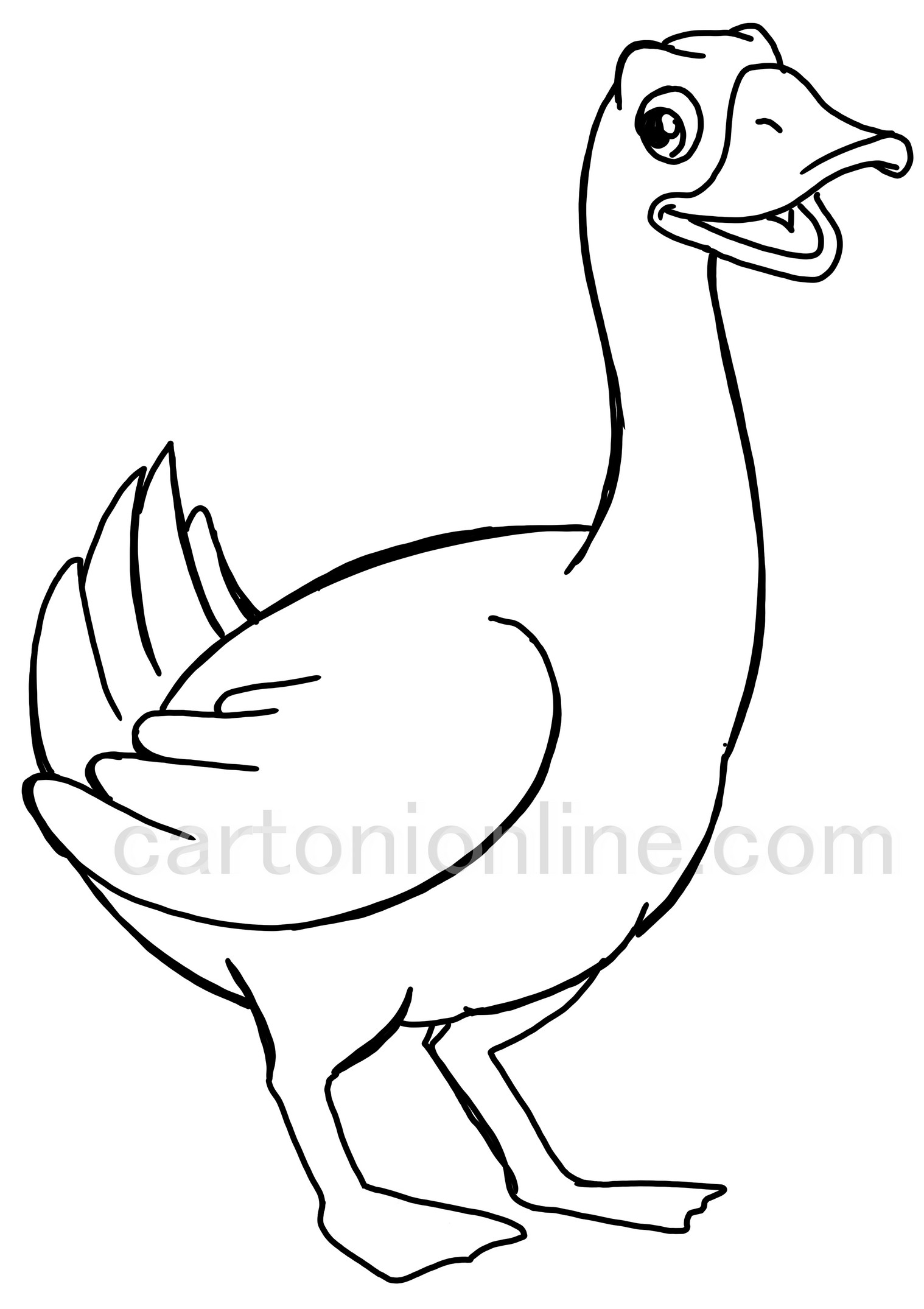 Goose cartoon coloring page