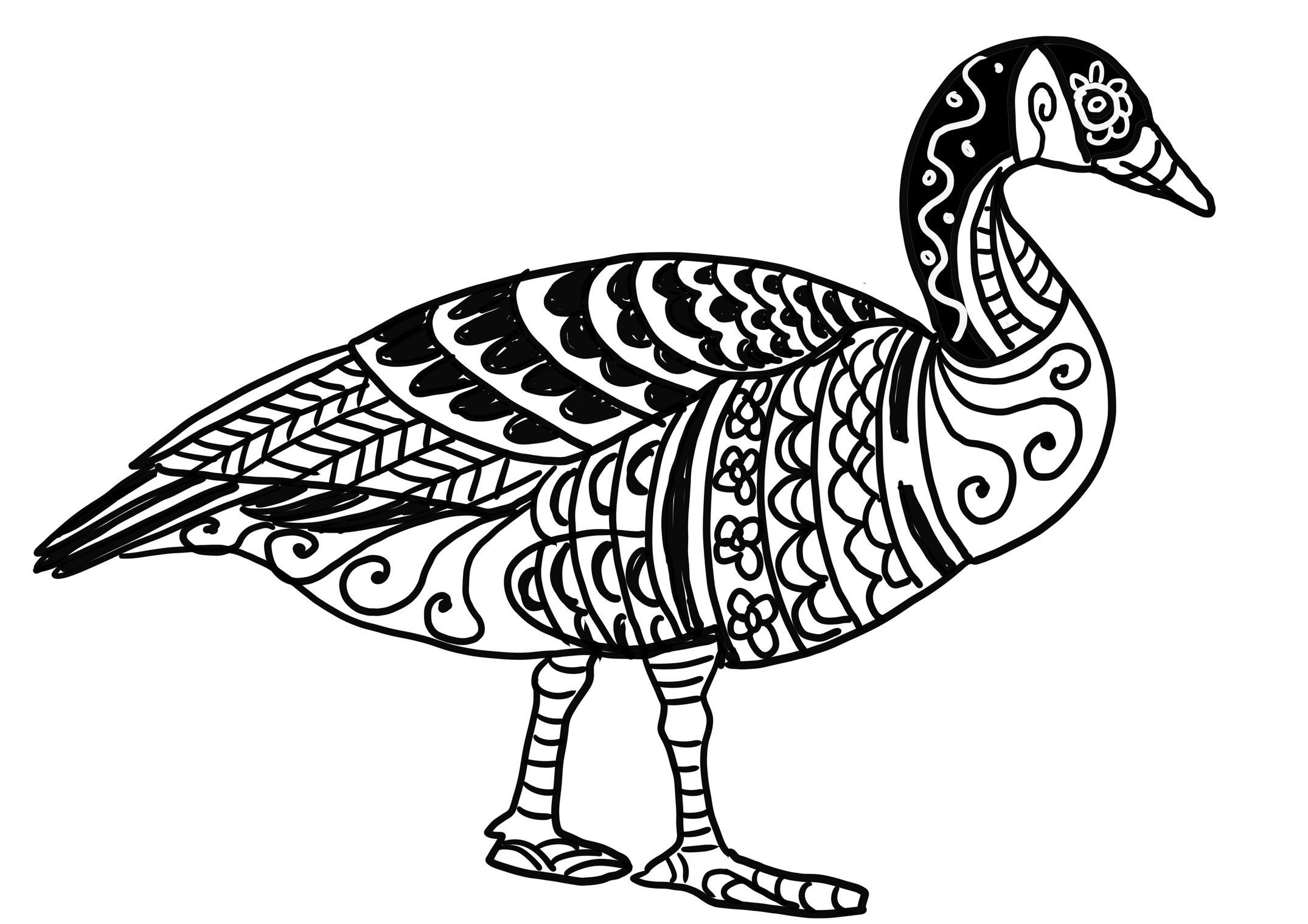 Realistic Goose coloring page