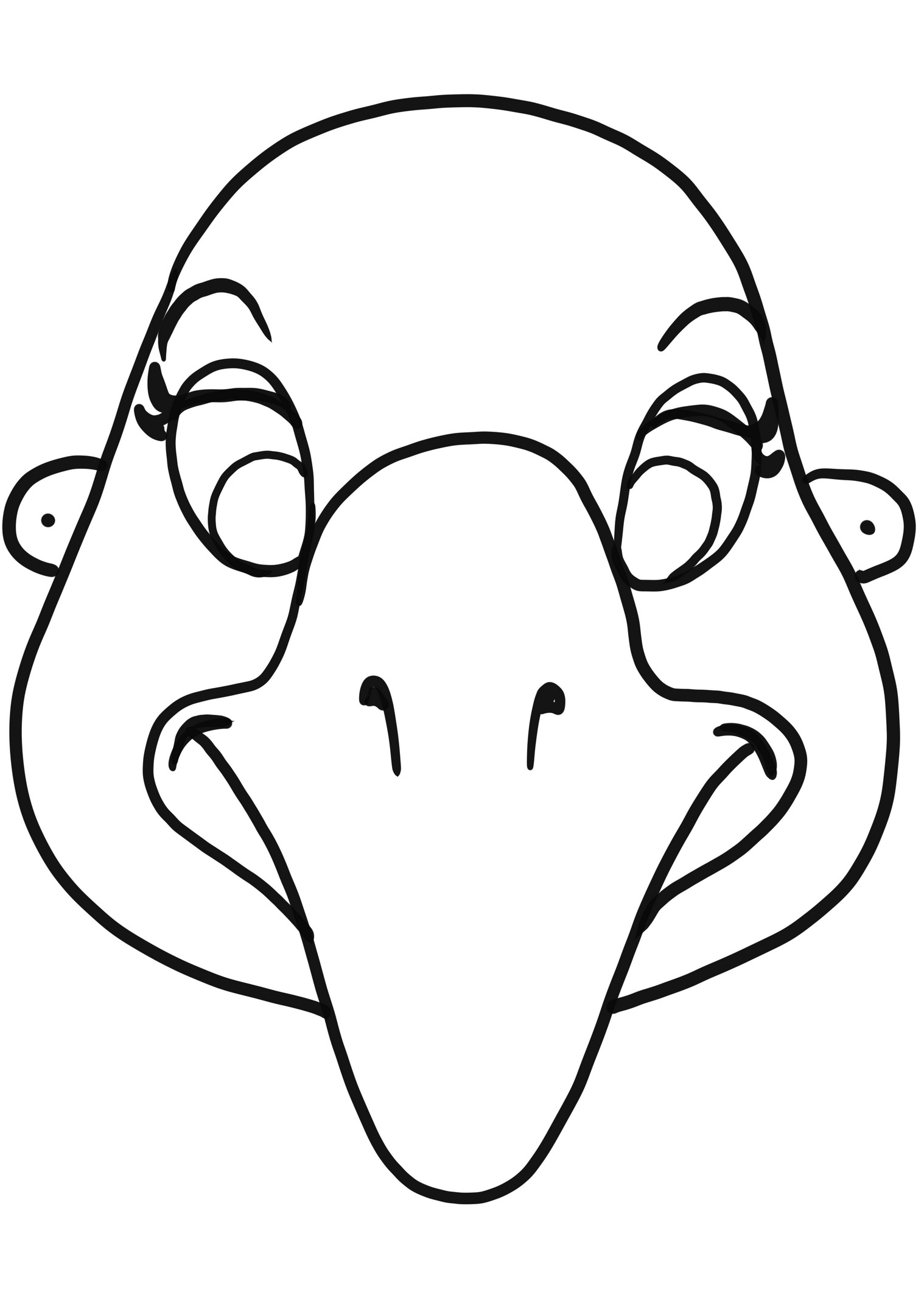 Goose mask coloring page to print and coloring
