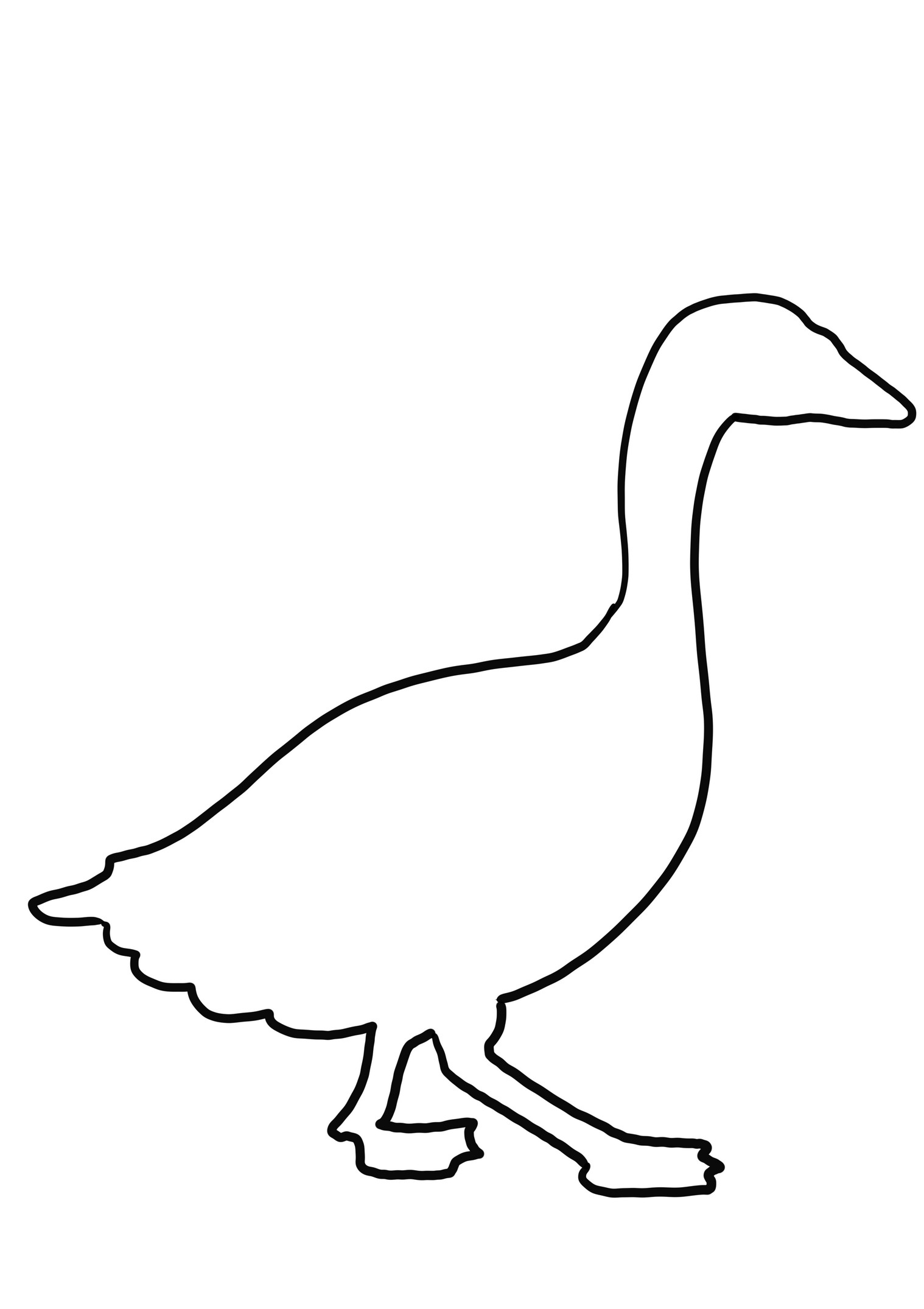 Desenho de perfil de ganso para imprimir e colorir