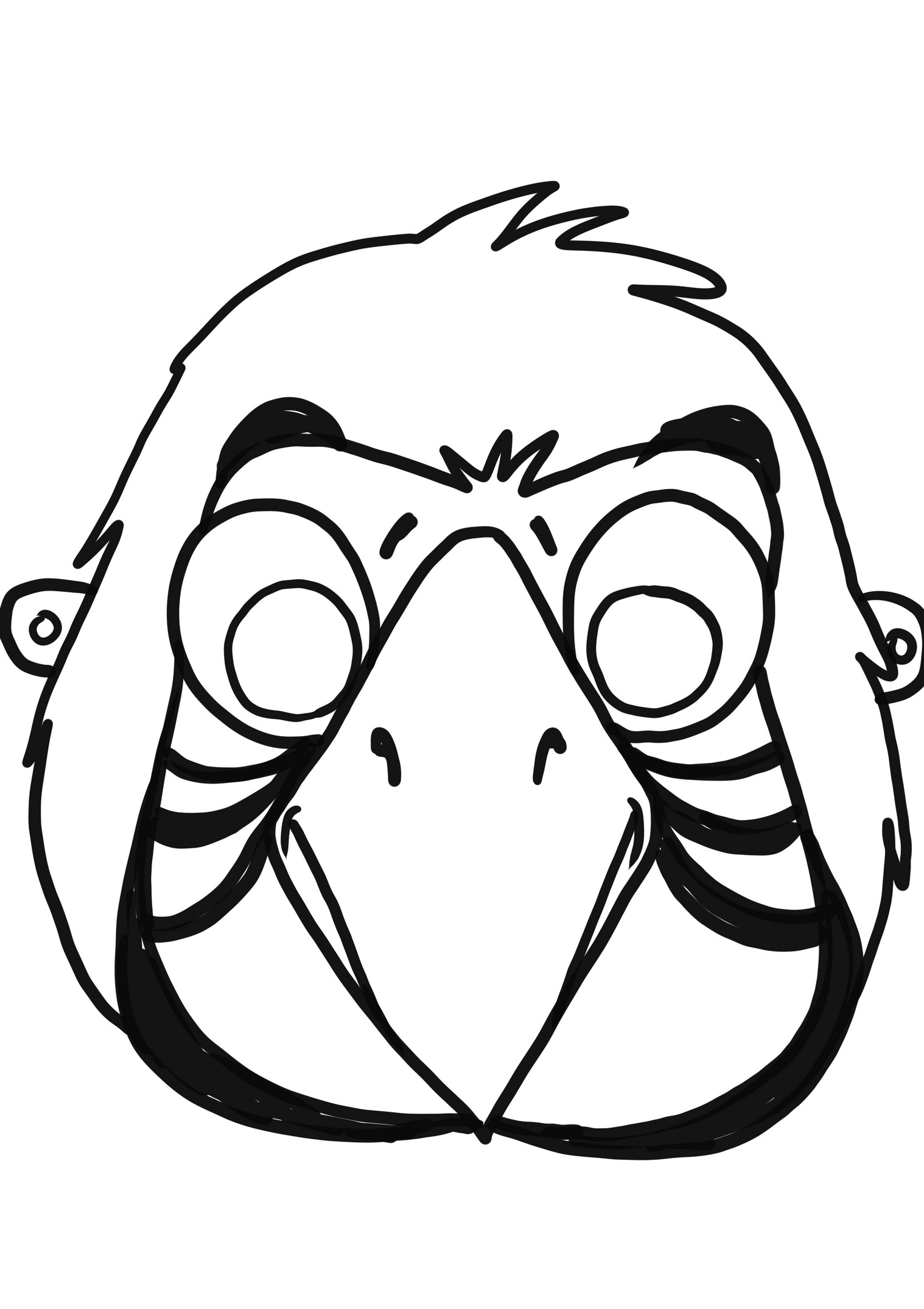 Macaw Parrot Mask coloring page to cut out
