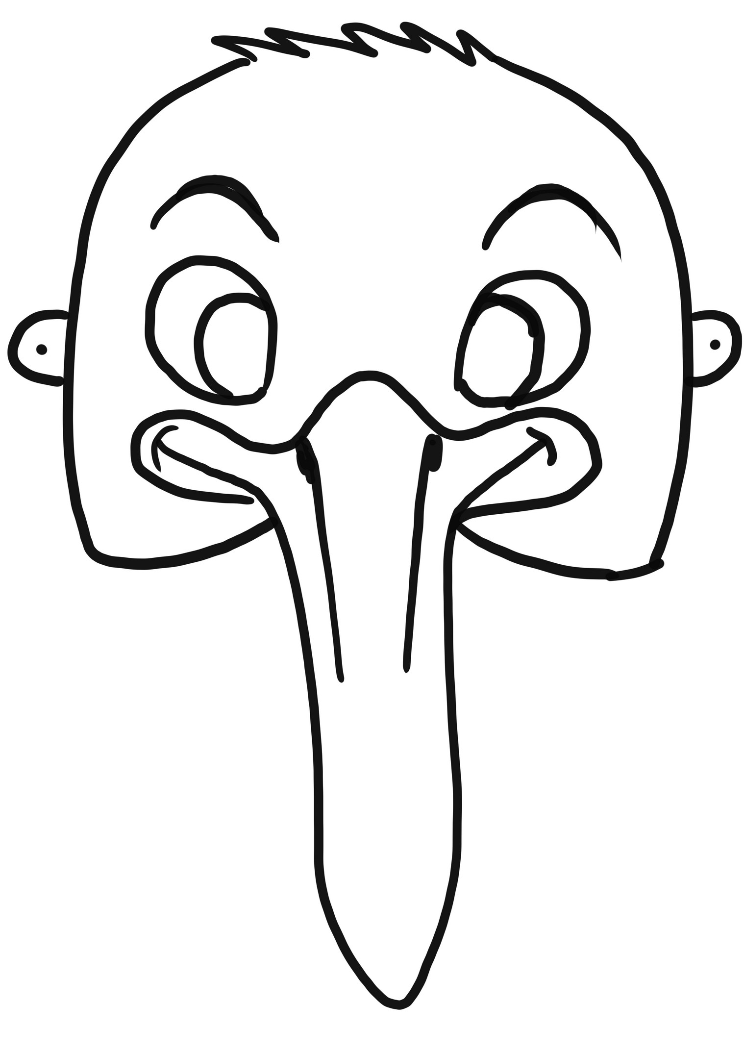 Pelican Mask målarbok för att klippa ut