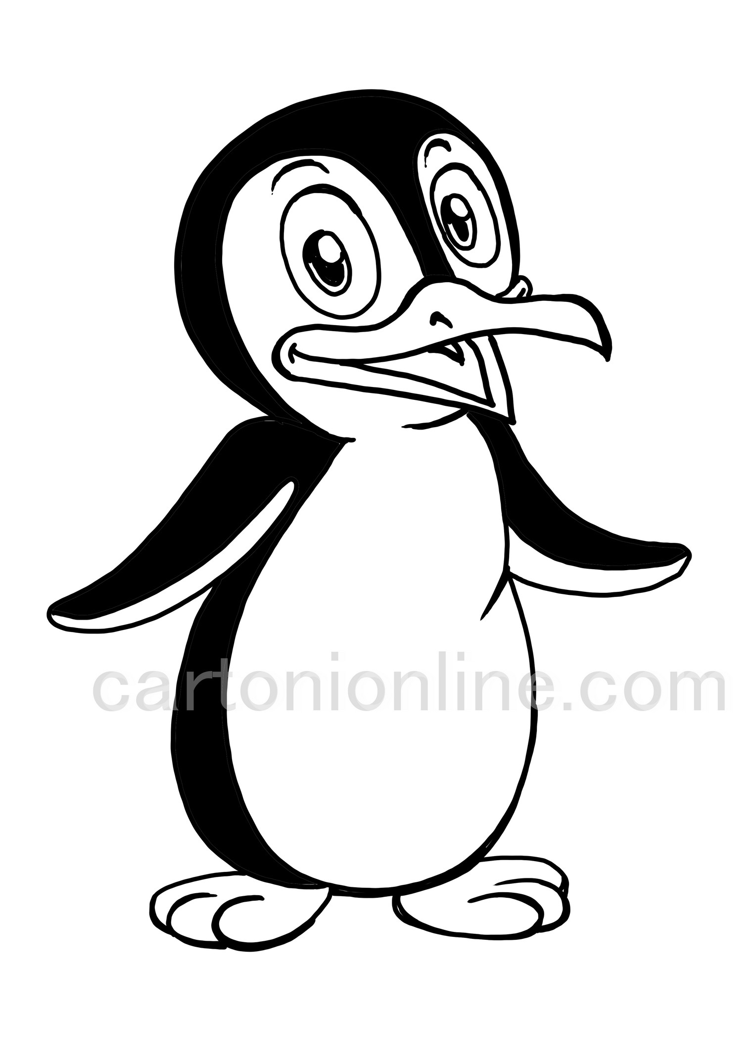Phong cách hoạt hình trang màu chim cánh cụt