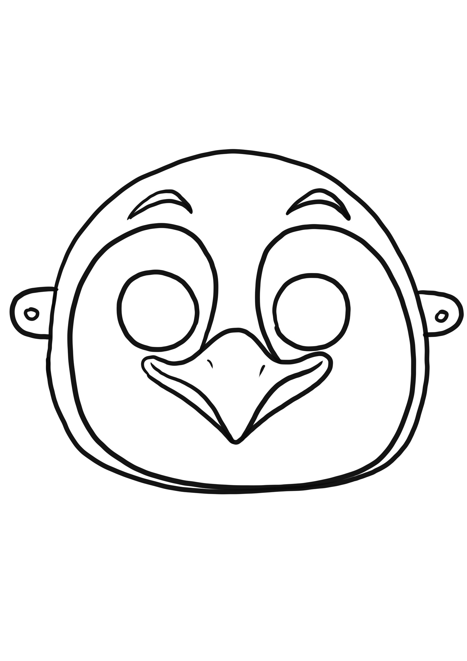 Penguin Mask coloring page to cut out