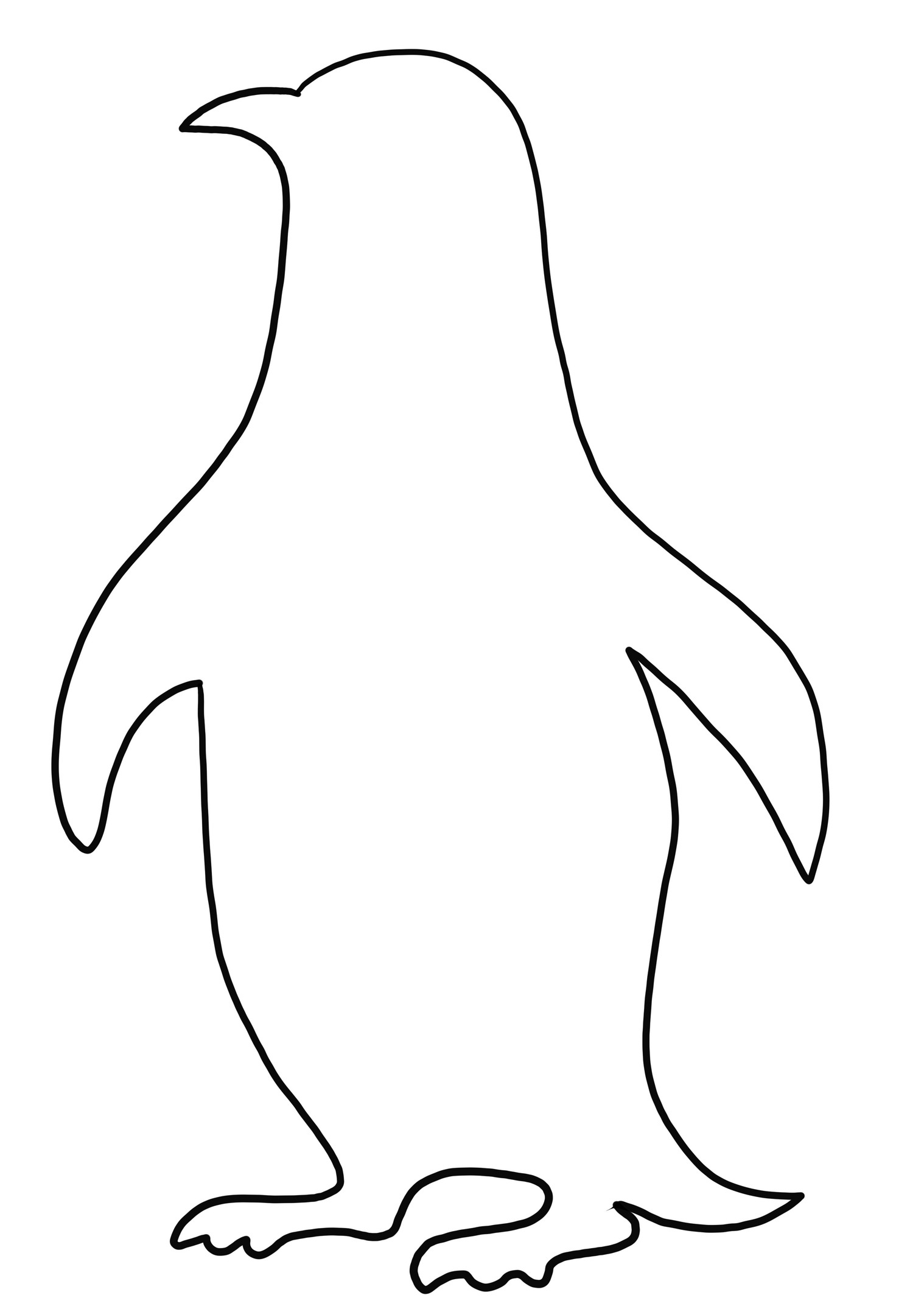 Penguin silhouette coloring page