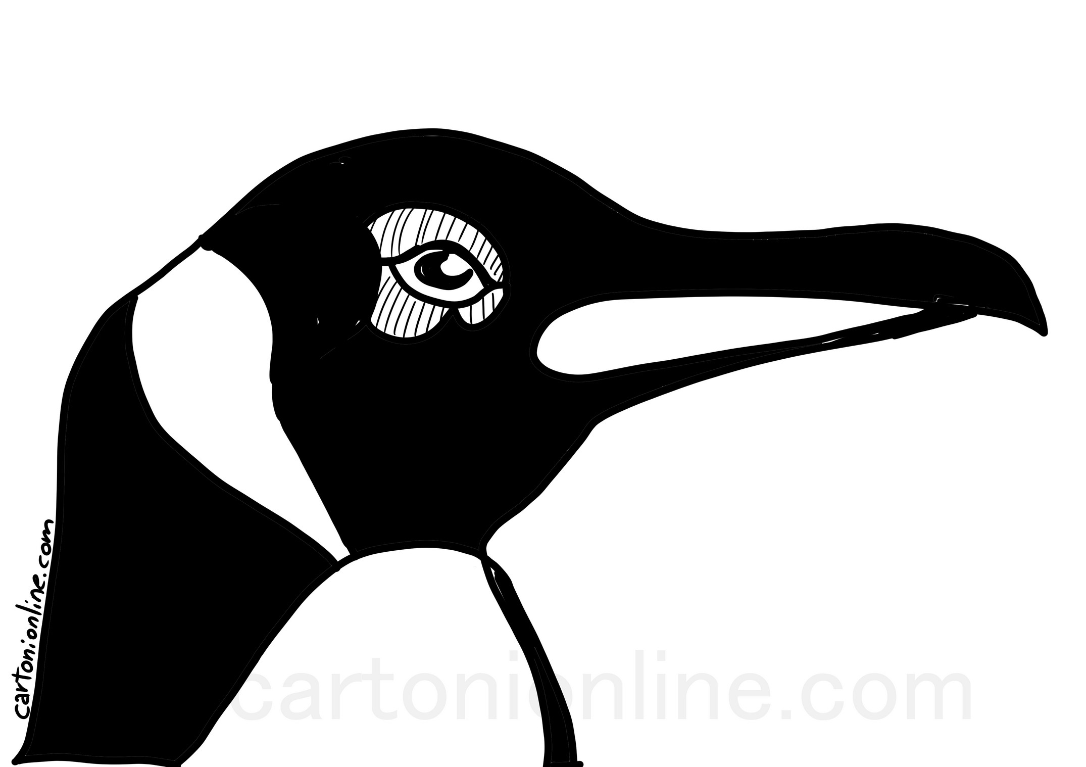 Disegno da colorare di testa di pinguino