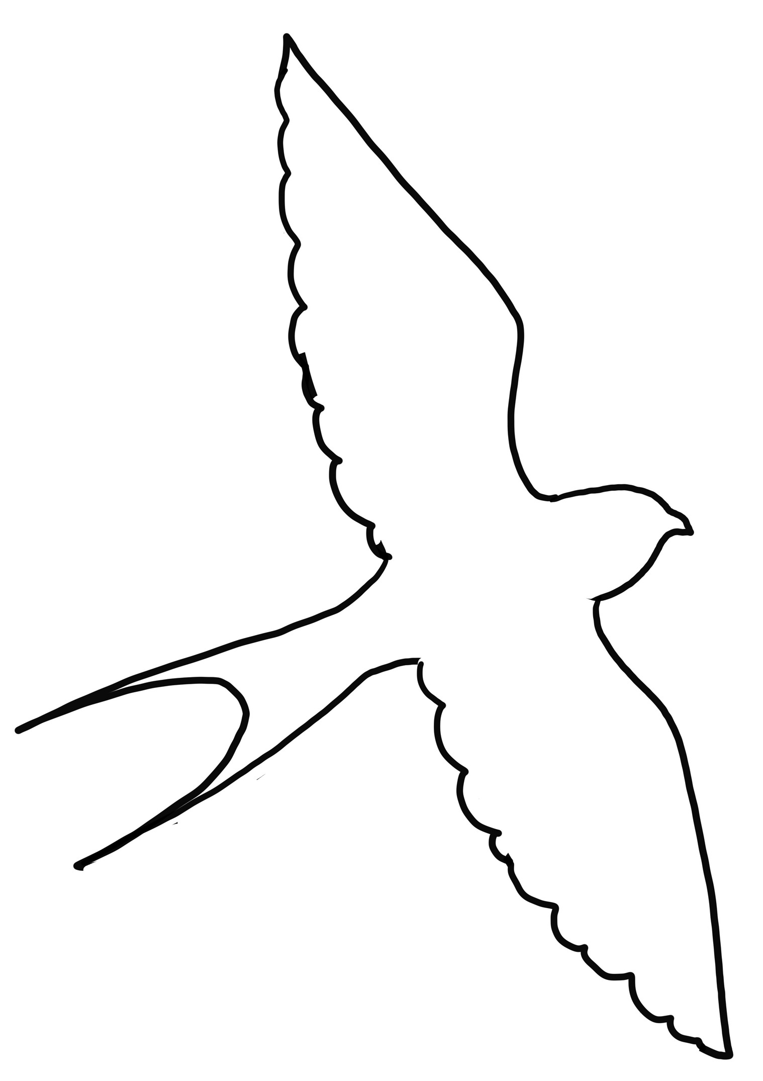 ツバメのシルエットデザイン絵り絵