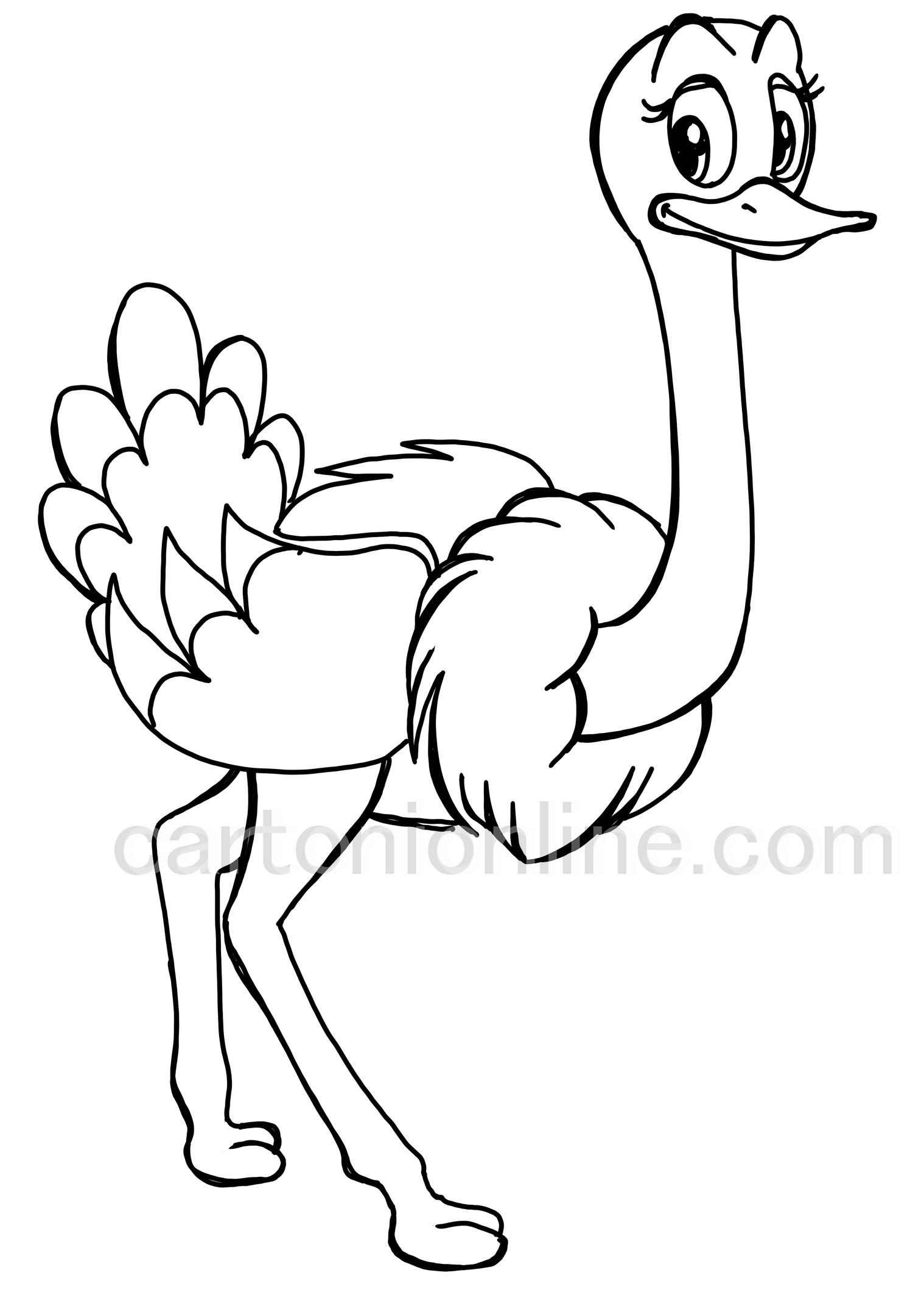 Dibujo de avestruz realista para colorear