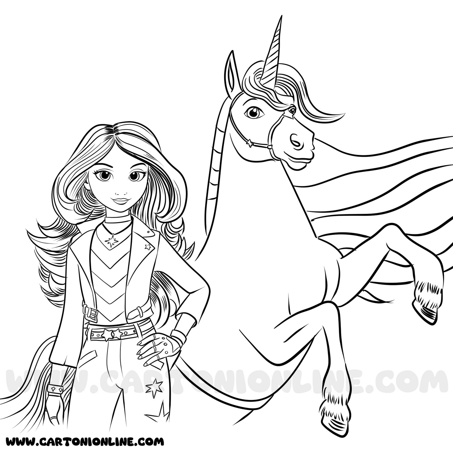 Dibujo 01 de Unicorn Academy para imprimir y colorear