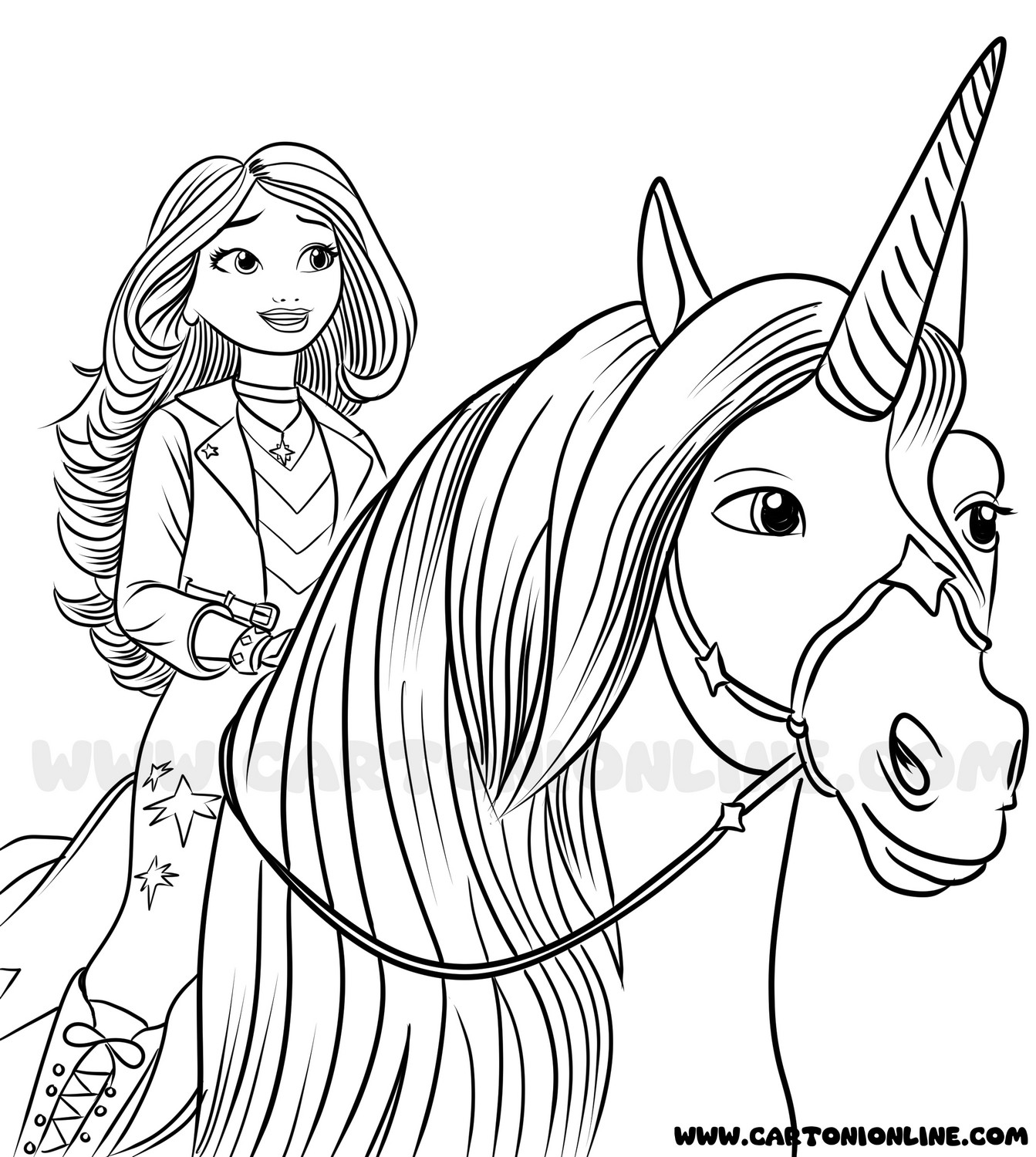 Desenho 04 de Unicorn Academy para imprimir e colorir