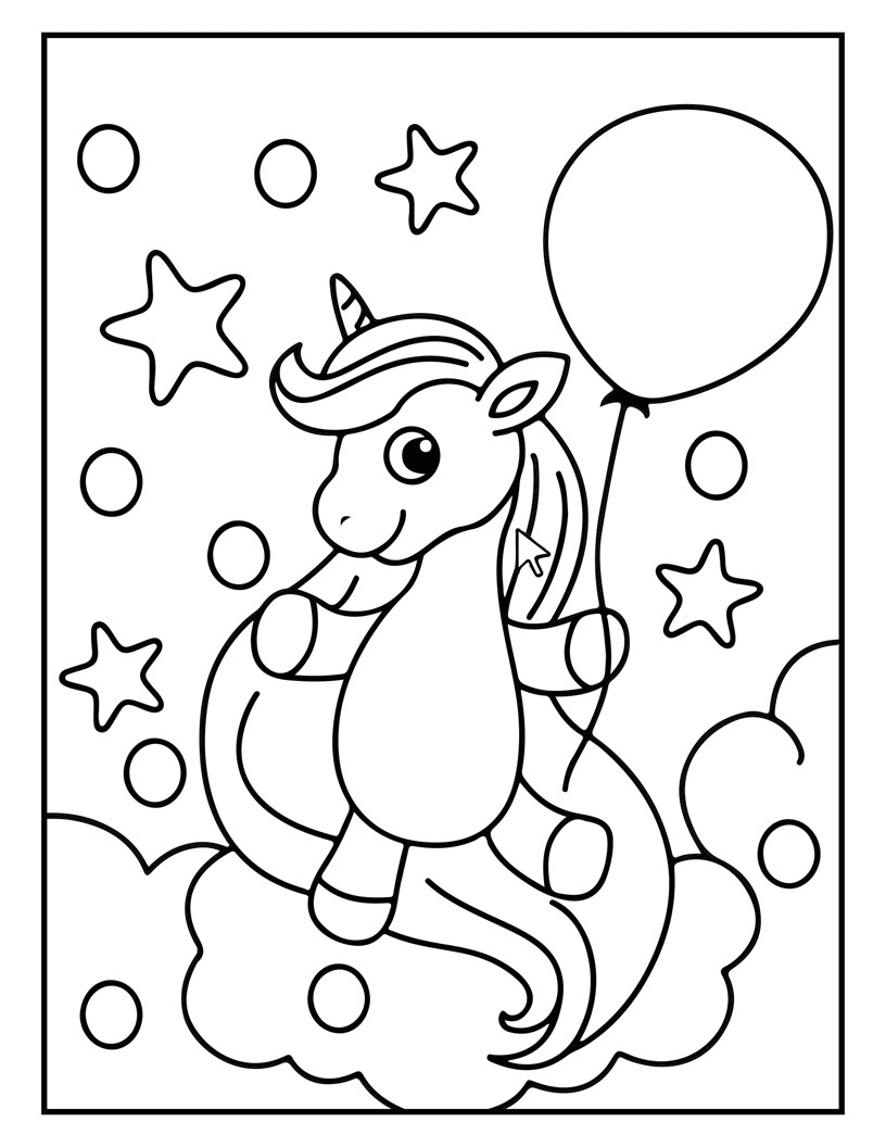 Unicorn målarbok för barn