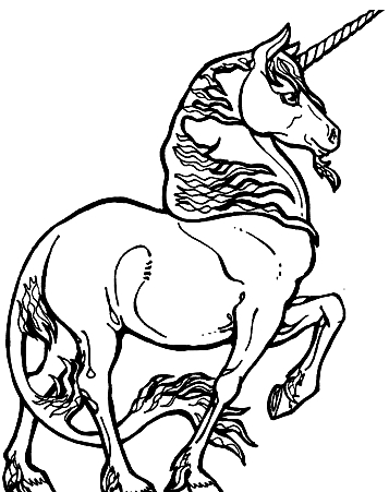 Disegno 4 di unicorni da stampare e colorare