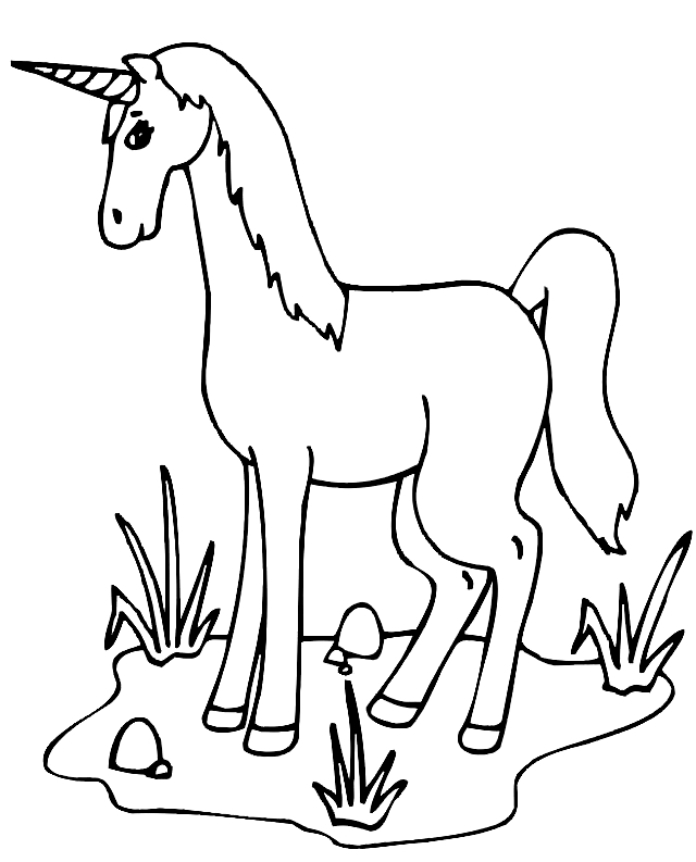 Unicornios de dibujo 7 para imprimir y colorear