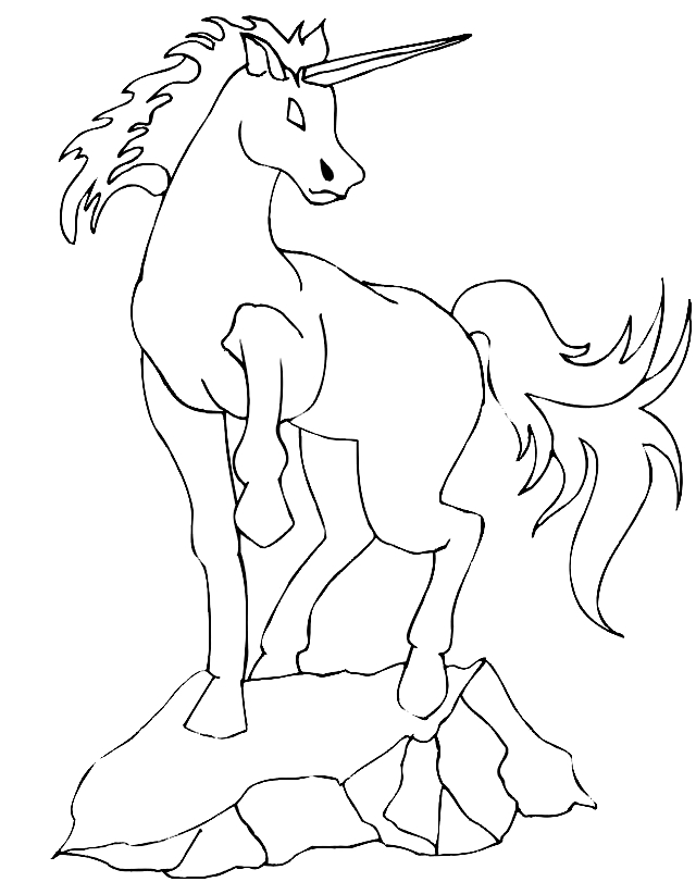 Unicornios de dibujo 8 para imprimir y colorear