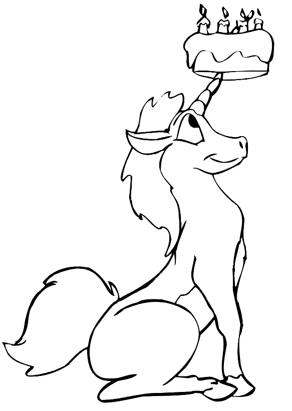 Dibujo 10 de Unicornios para imprimir y colorear