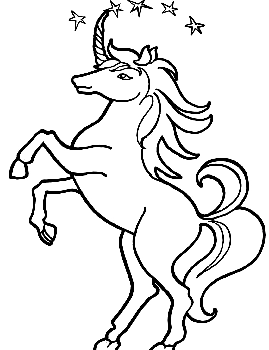 Unicornios de dibujo 24 para imprimir y colorear