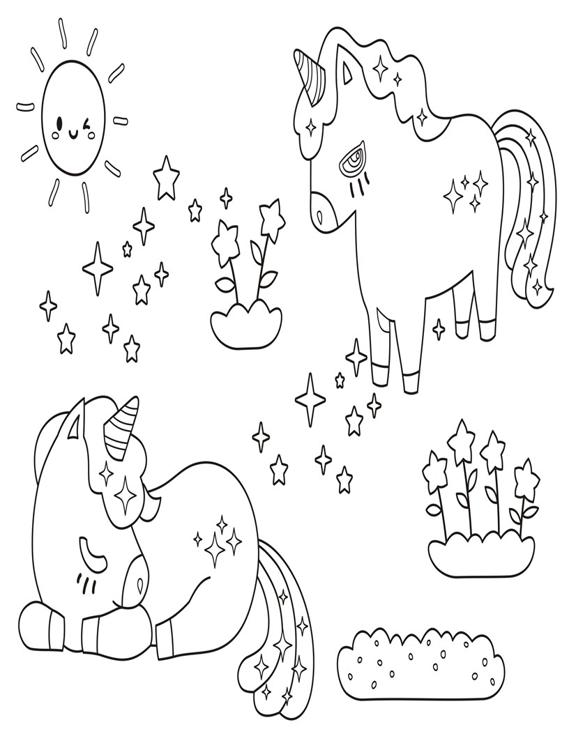 Disegno da colorare di unicorno per bambini
