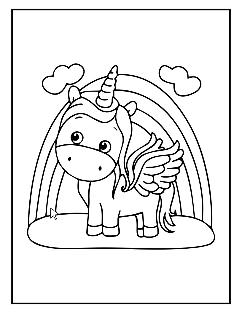 Unicorn målarbok för barn
