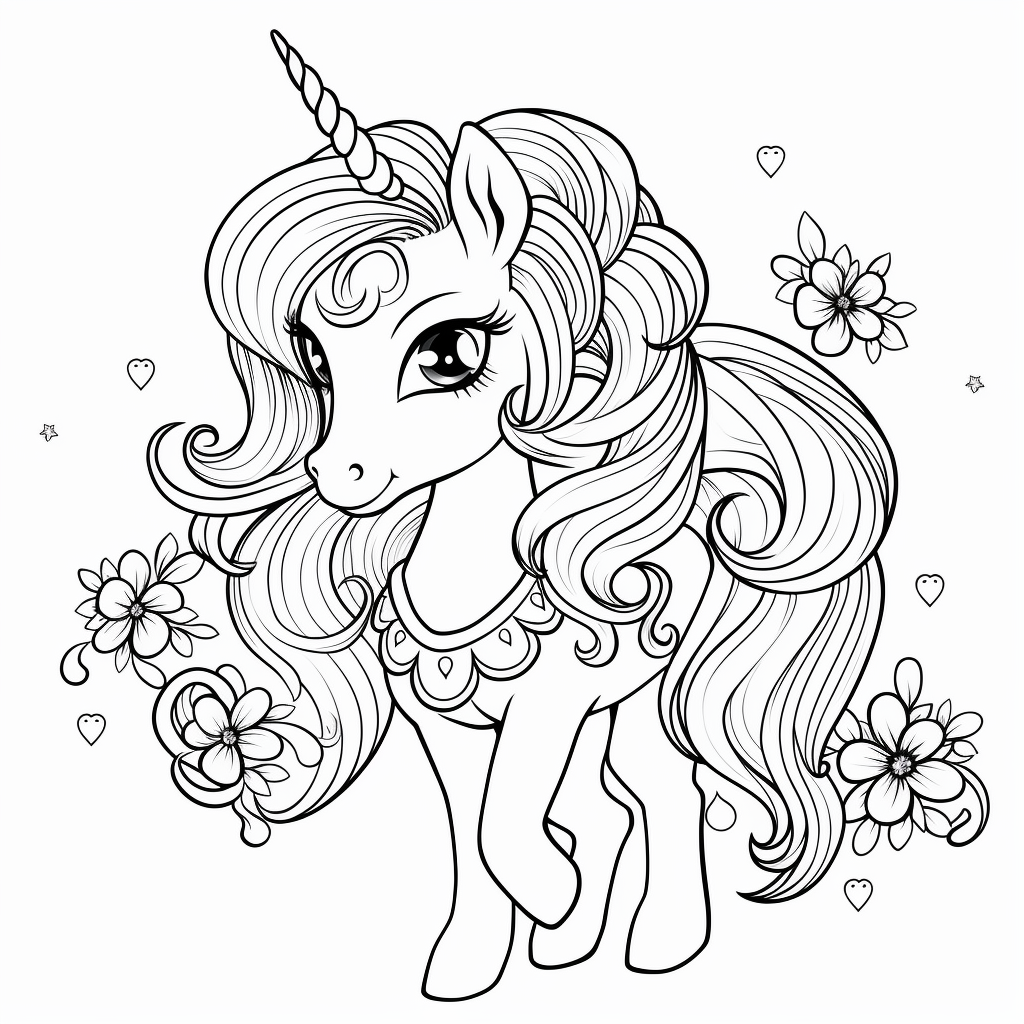 unicorn 02  coloring page to print and coloring
