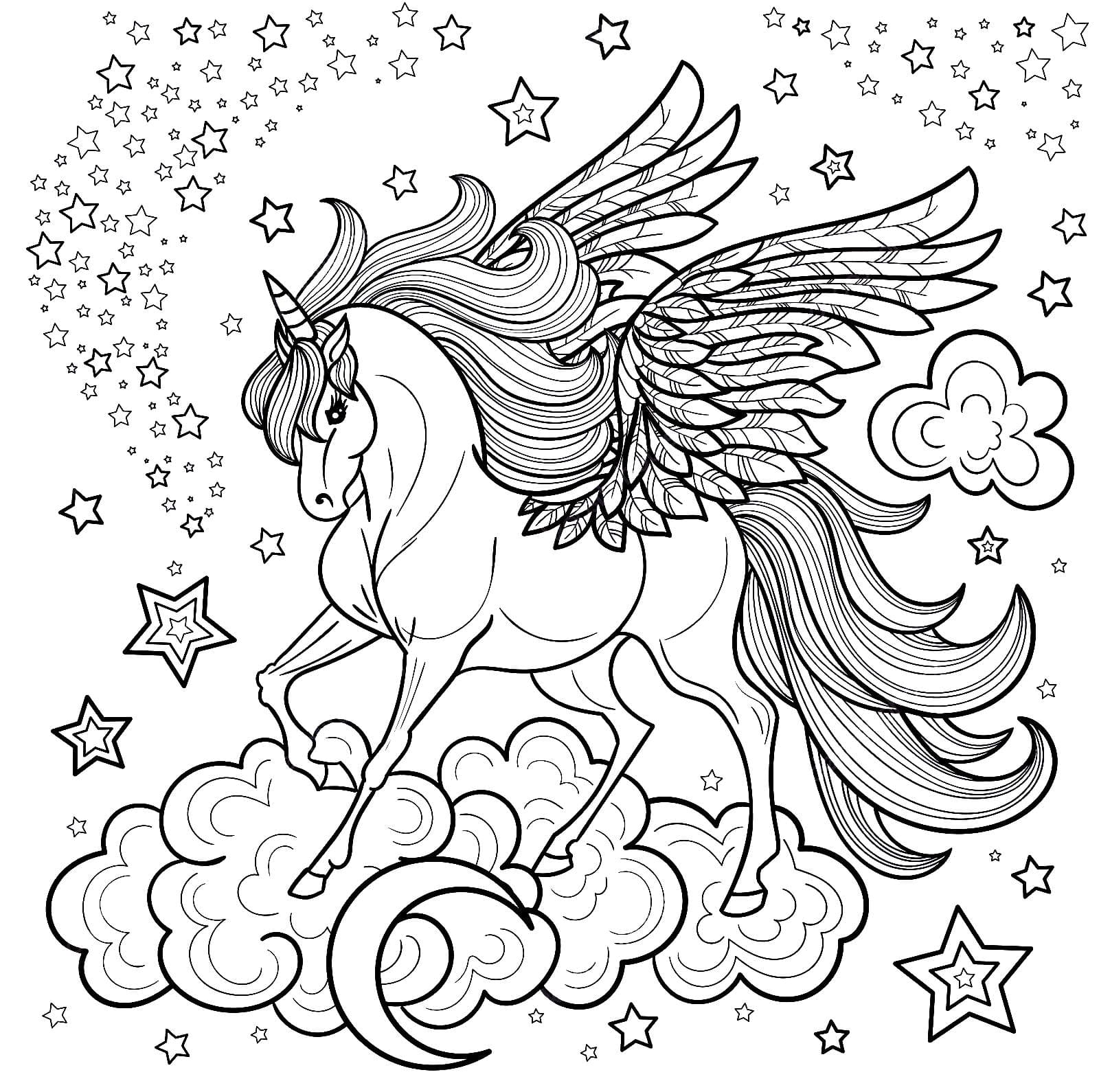 Dibujo 11 de unicornio para imprimir y colorear