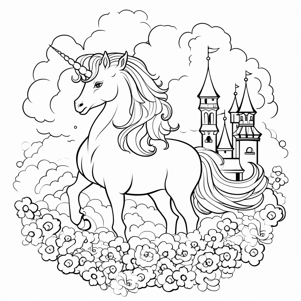 Disegno 12 di unicorno da stampare e colorare