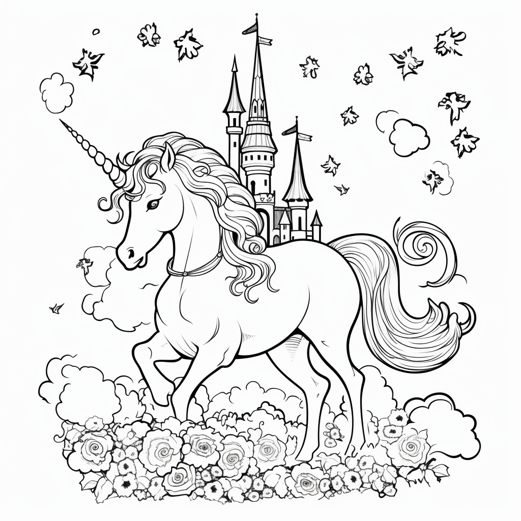 Dibujo 13 de unicornio para imprimir y colorear