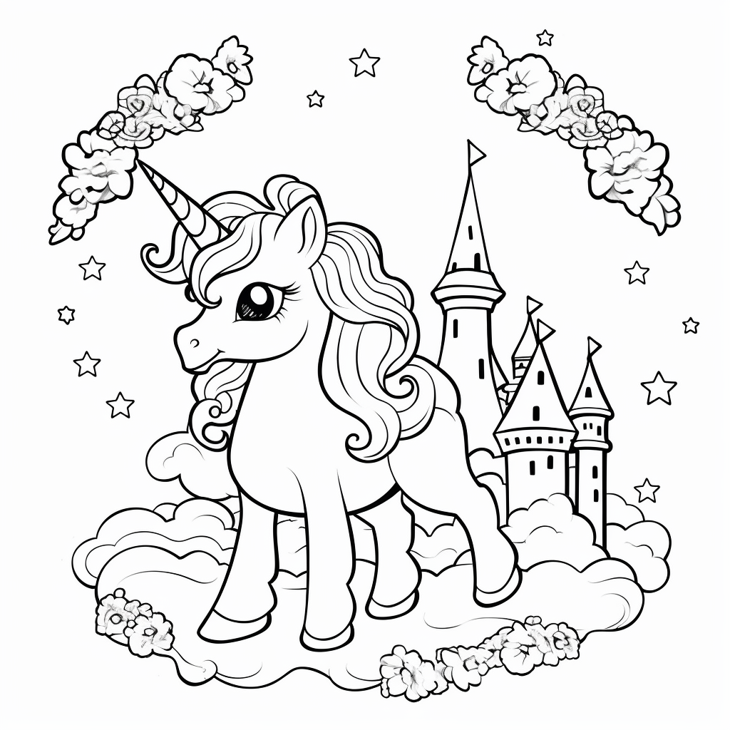 Dibujo 16 de unicornio para imprimir y colorear