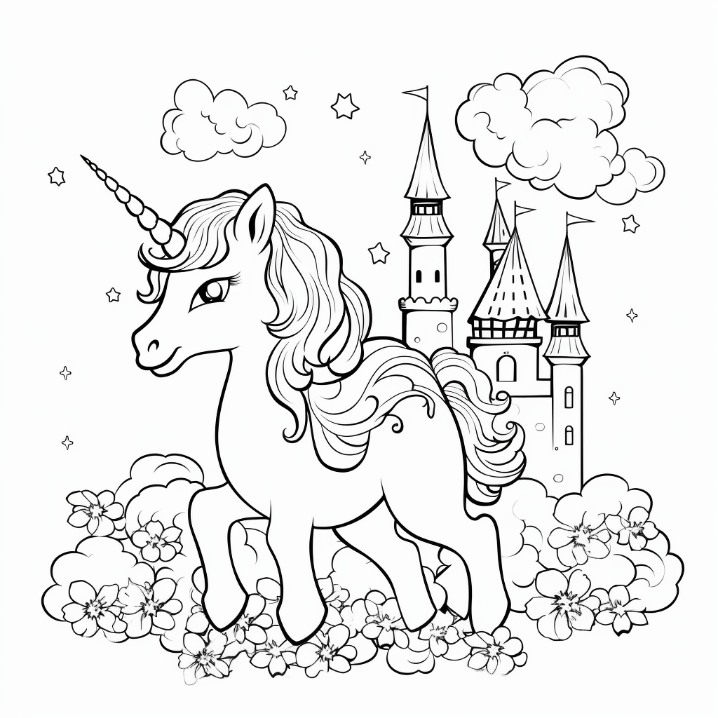 Dibujo 17 de unicornio para imprimir y colorear