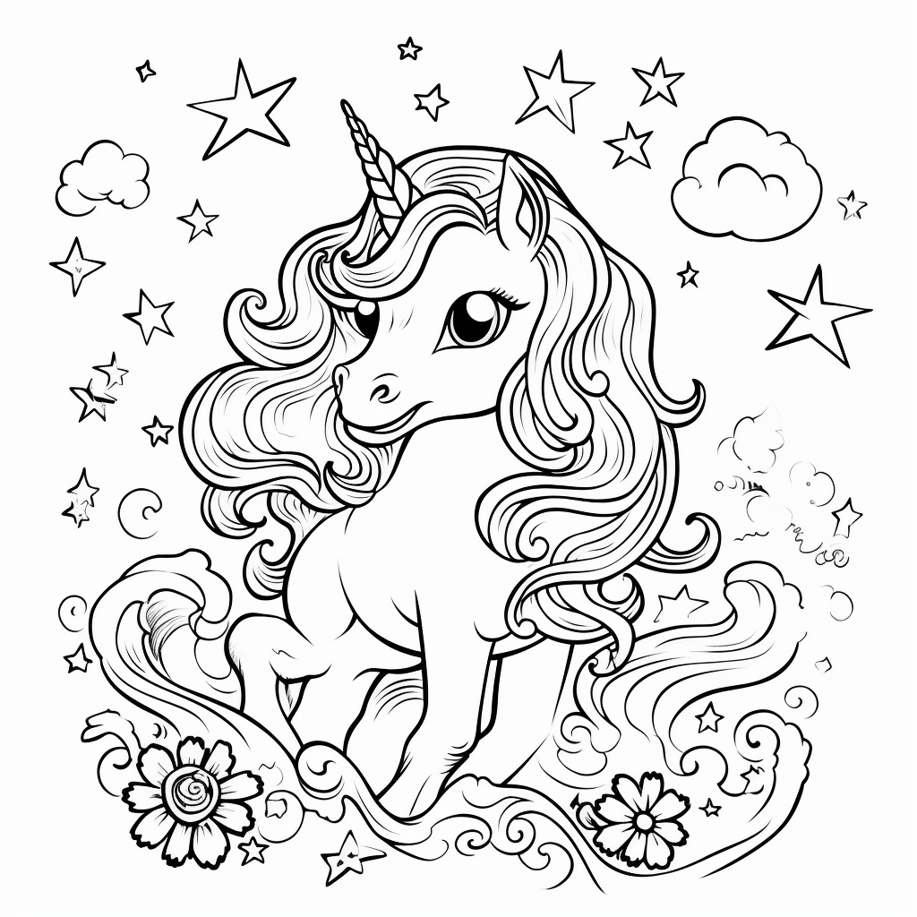 Dibujo 23 de unicornio para imprimir y colorear