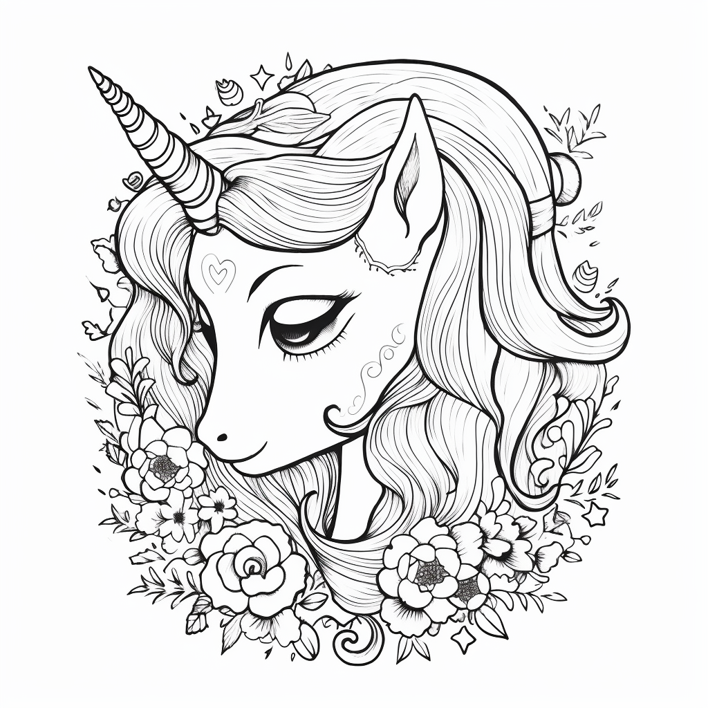 Dibujo 25 de unicornio para imprimir y colorear