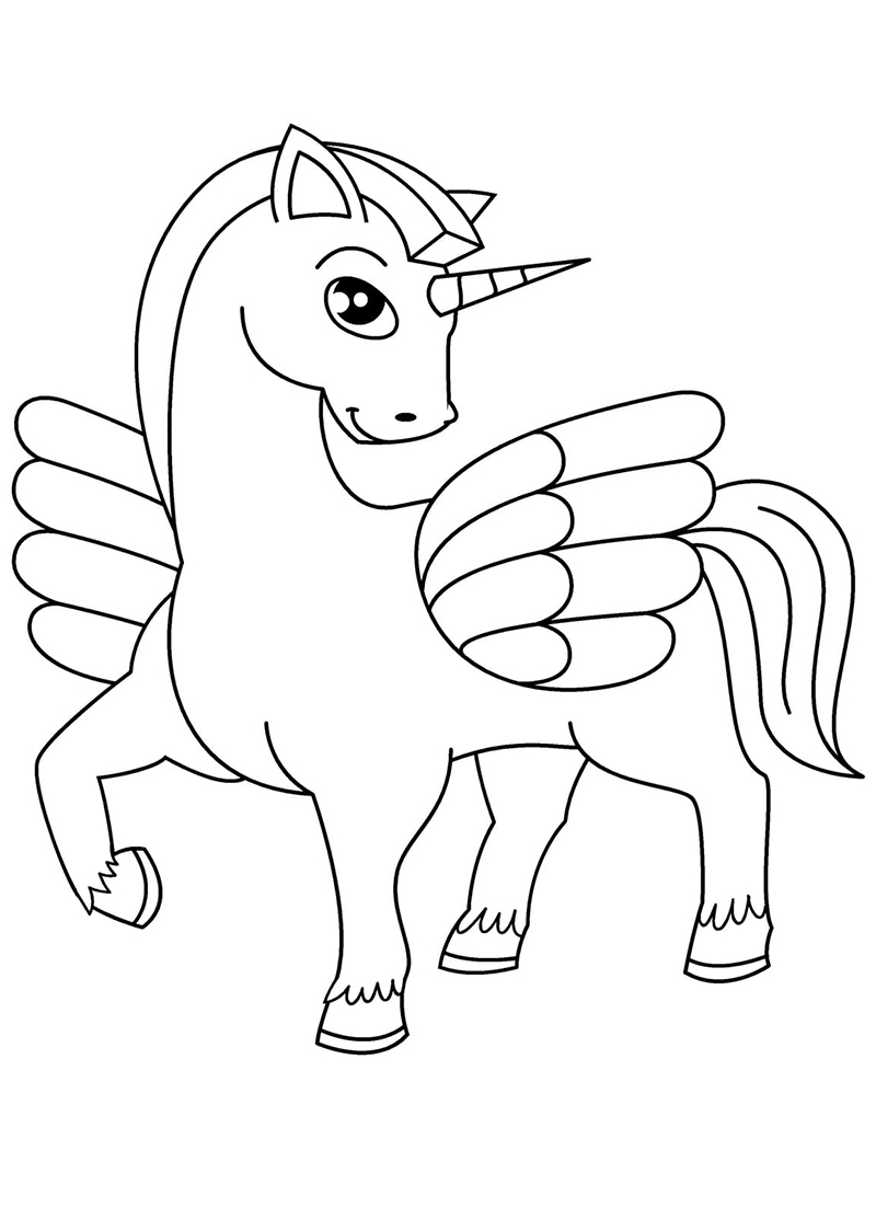 Dibujo 33 de unicornio para imprimir y colorear