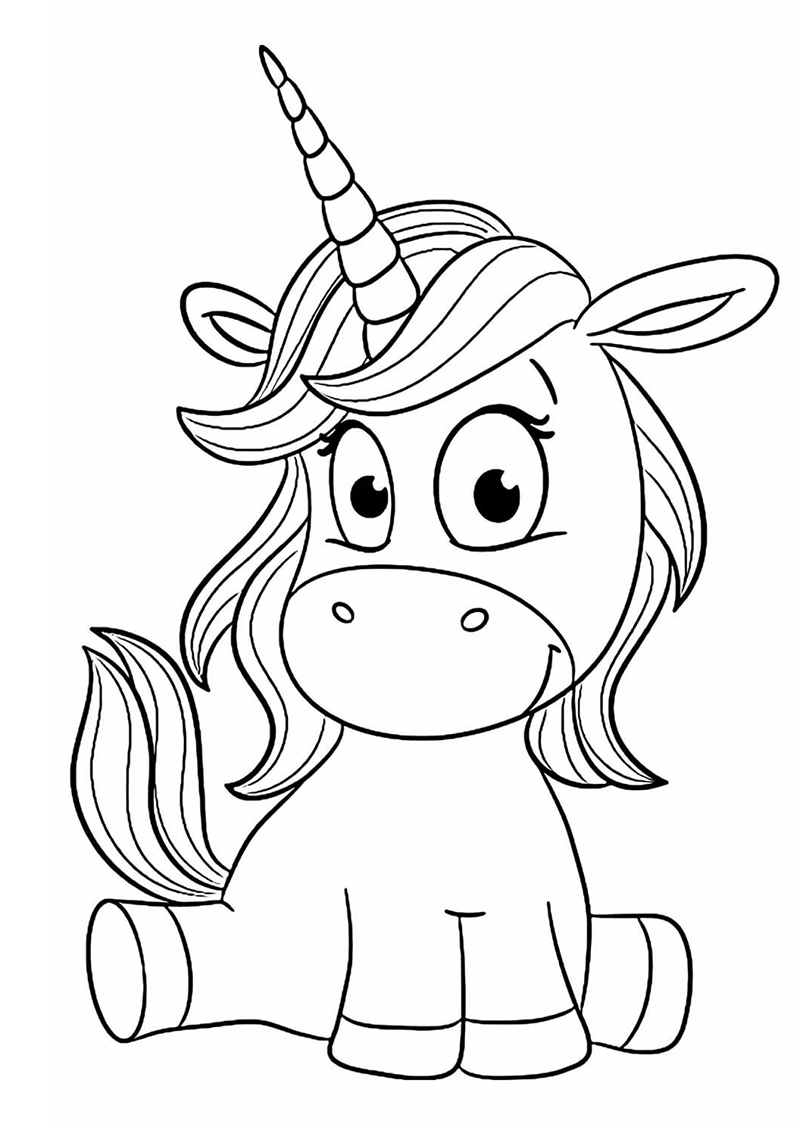 Dibujo 34 de unicornio para imprimir y colorear