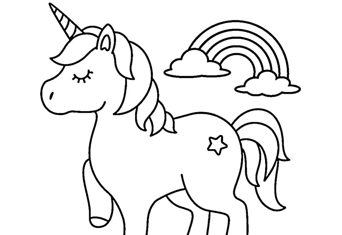 Dibujo 41 de unicornio para imprimir y colorear