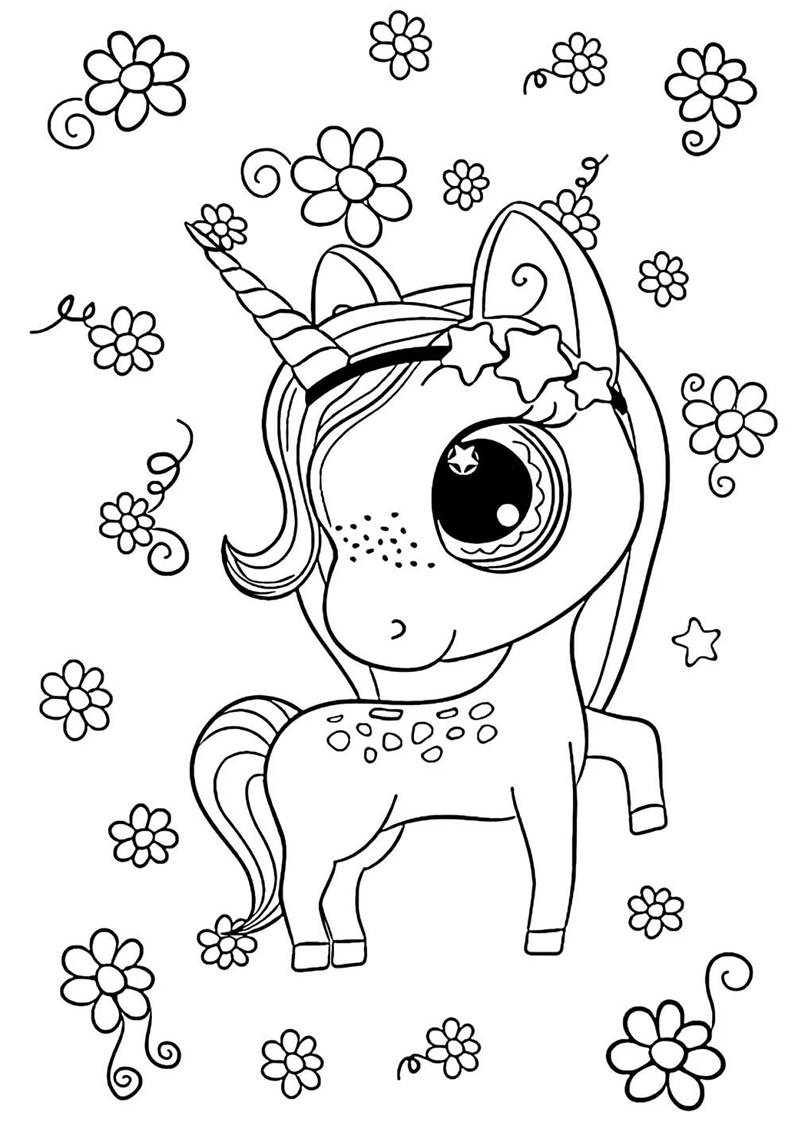 Dibujo 43 de unicornio para imprimir y colorear