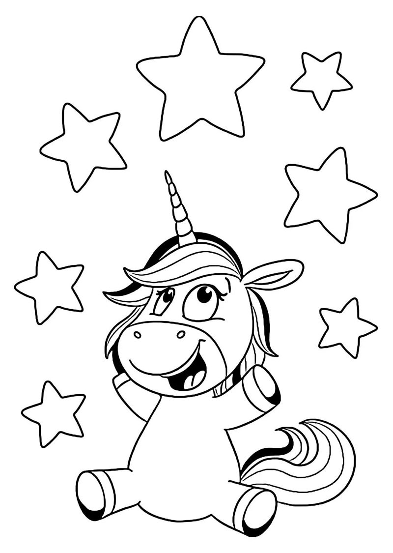 Dibujo 47 de unicornio para imprimir y colorear