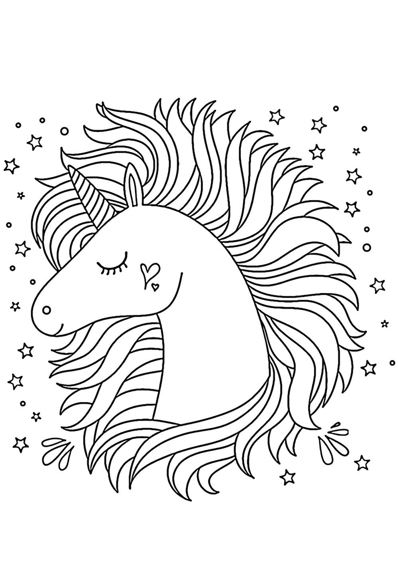 Dibujo 48 de unicornio para imprimir y colorear