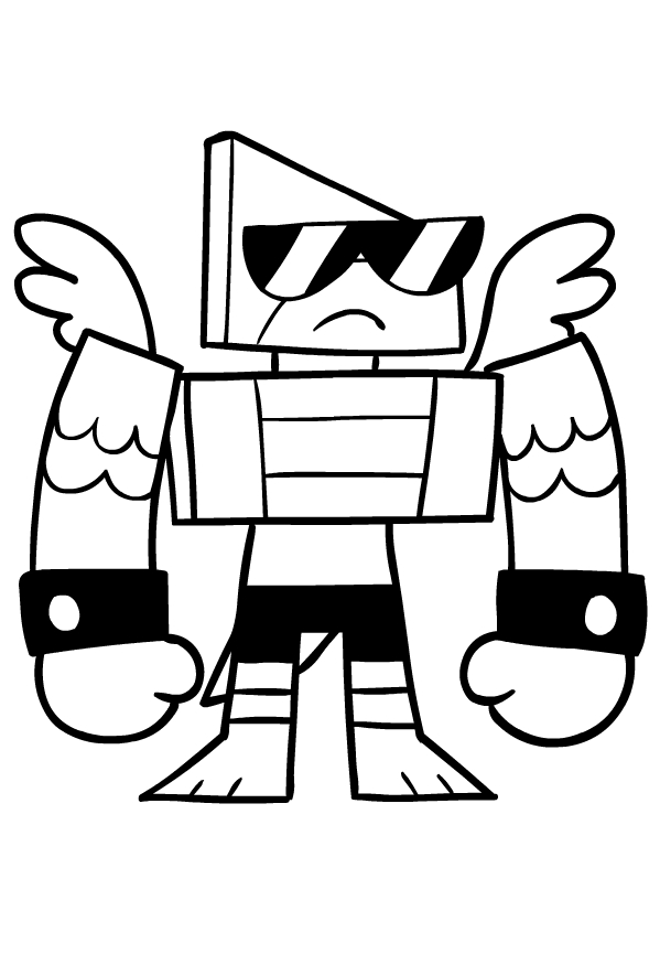 Drawing of Hawkodile the friend of Unikitty to print and color.