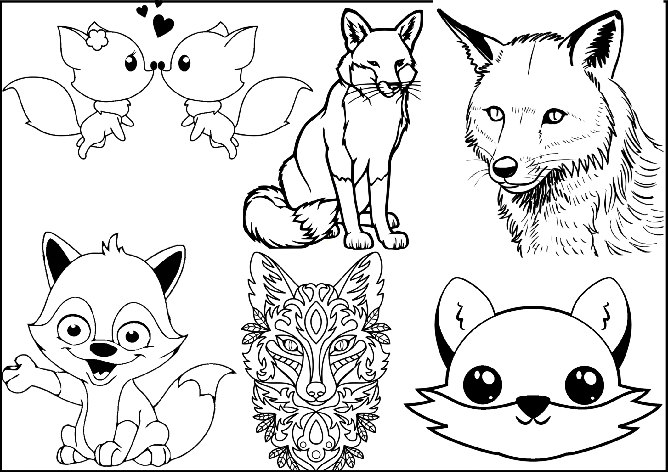 Divertenti disegni di volpi da colorare per bambini - GBcolorare