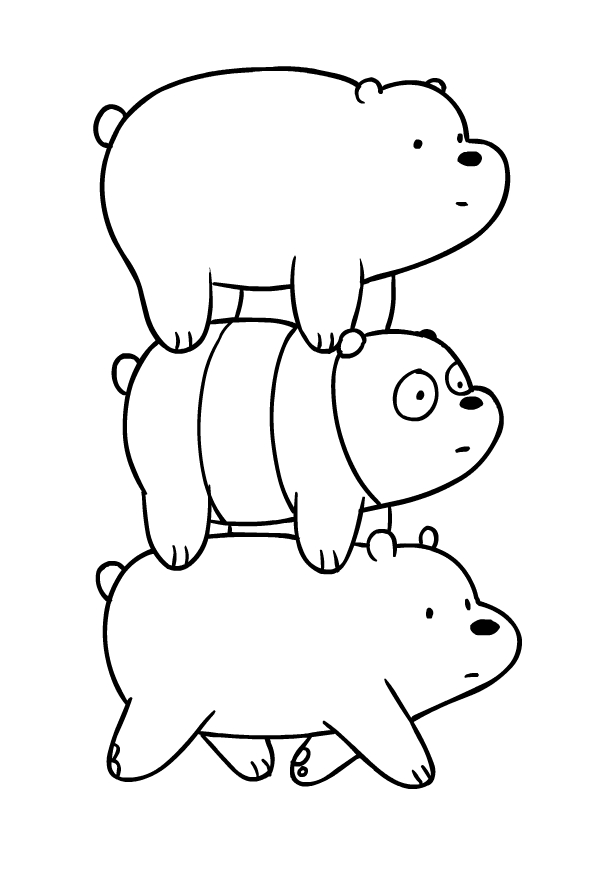 We Bare Bears dibujando para imprimir y colorear