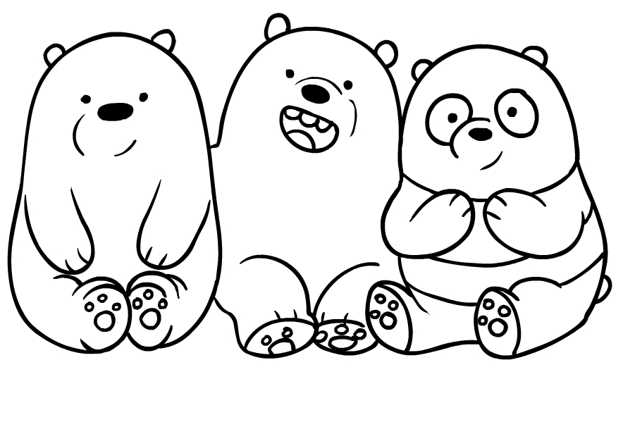 Disegno dei We Bare Bears da stampare e colorare
