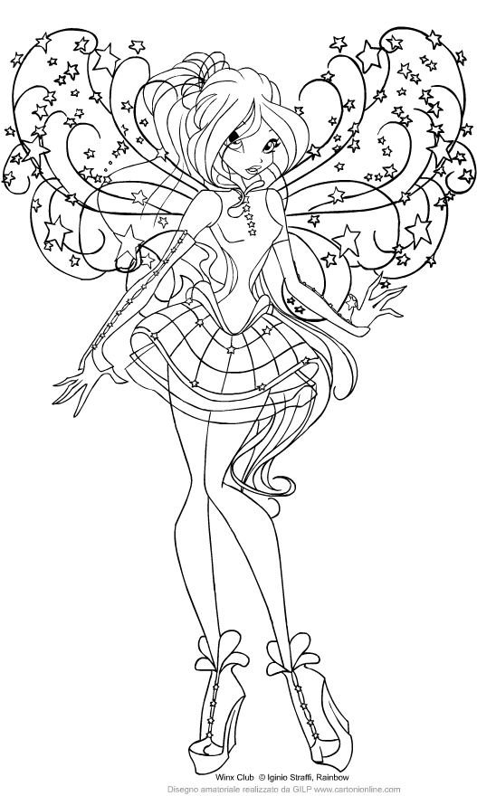 Coloriage de Bloom de les Winx Club Cosmix  imprimer et colorier