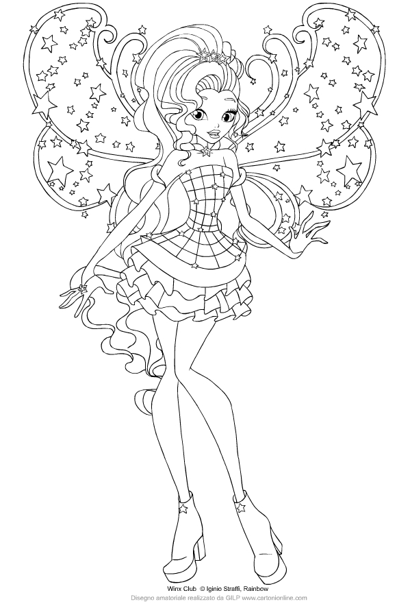 Desenho de Aisha de Les Winx Club para imprimir e colorir