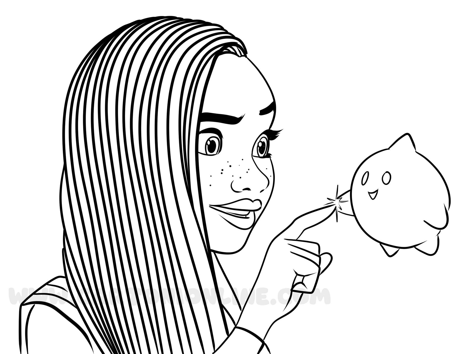 Asha 05 from Wish (Disney) coloring page to print and coloring