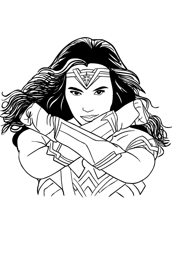 Disegno di Wonder Woman (Gal gadot) da stampare e colorare