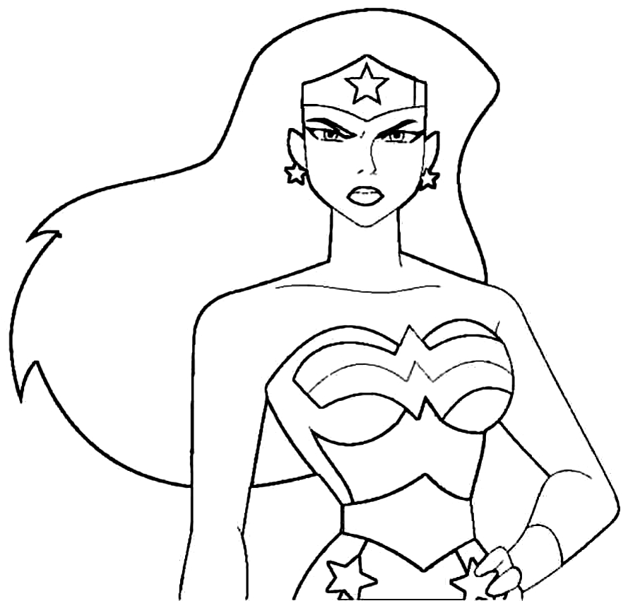 Wonder Woman (animatieserie) kleurplaat om af te drukken en te kleuren