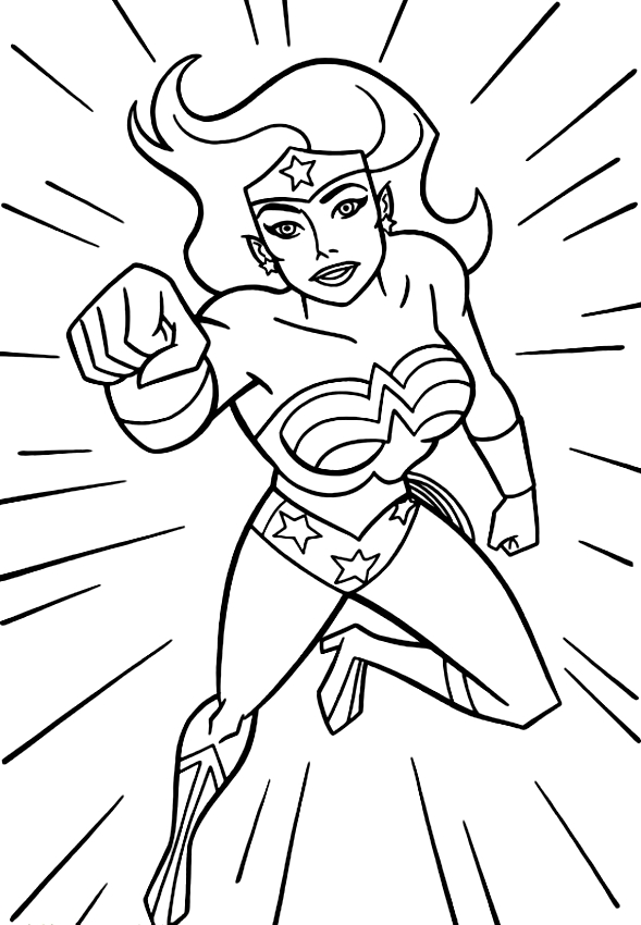Coloriage de Wonder Woman à imprimer et colorier