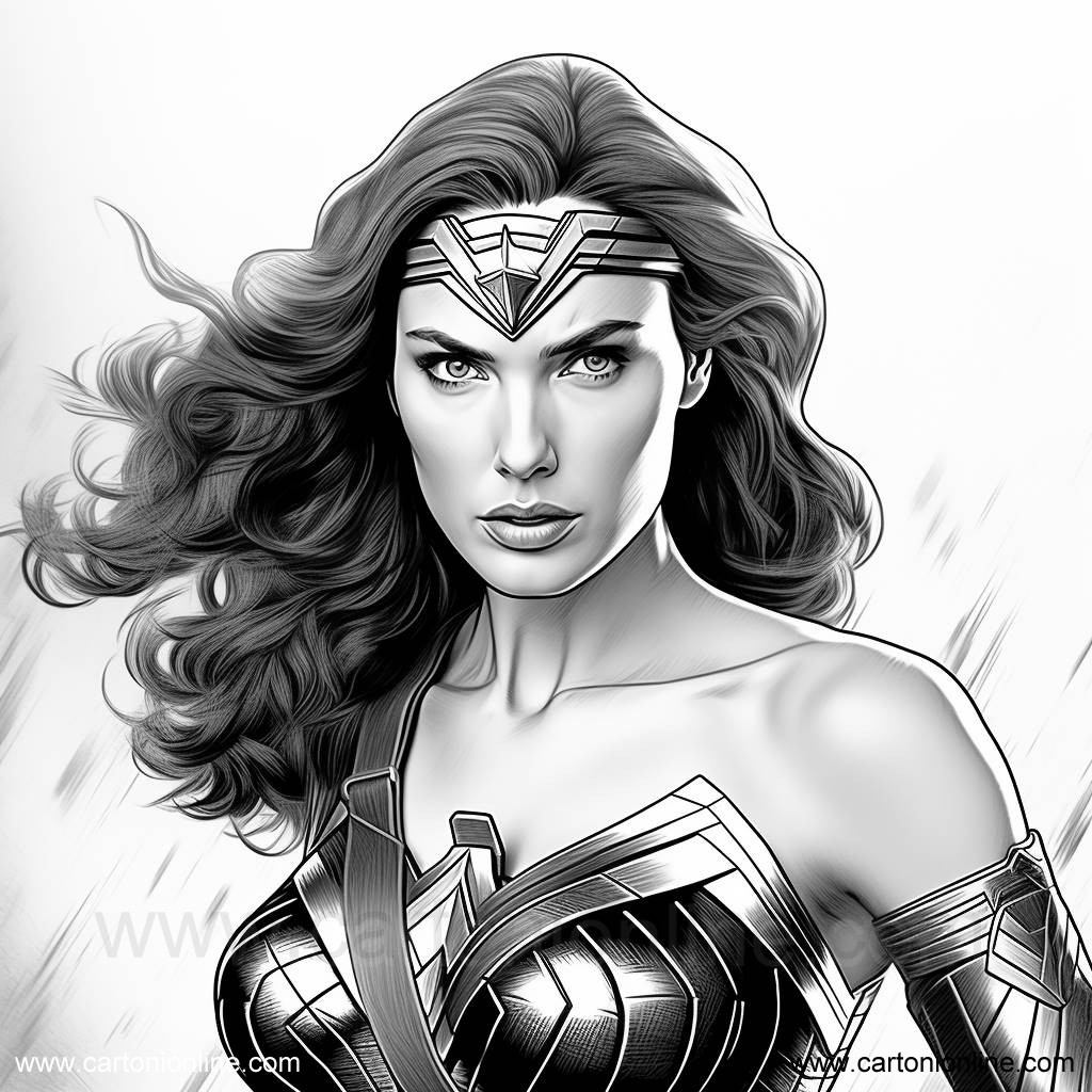Dibujo de Wonder Woman 06 de Wonder Woman para imprimir y colorear