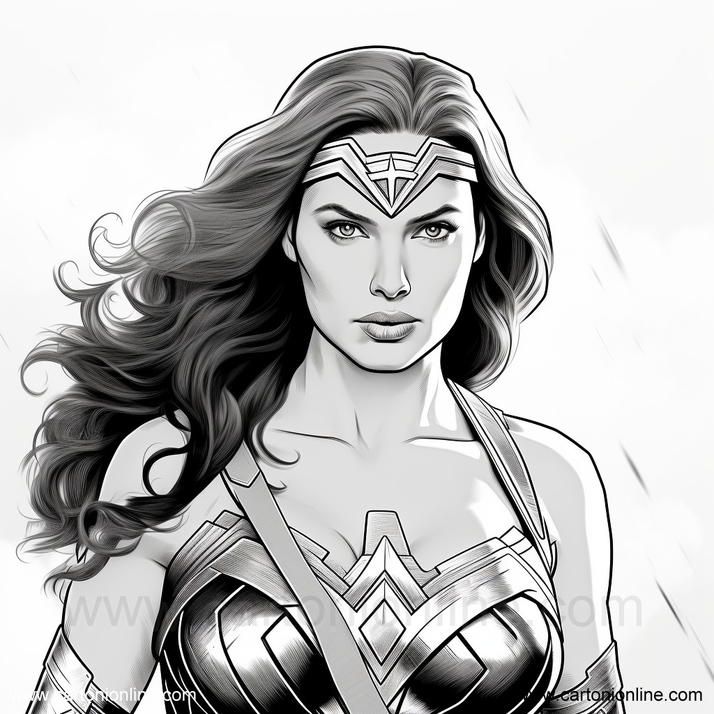 Dibujo de Wonder Woman 07 de Wonder Woman para imprimir y colorear